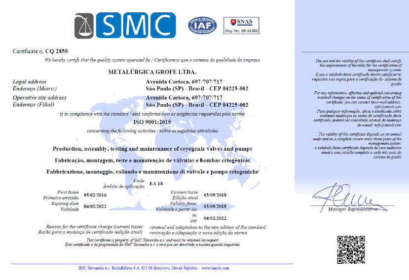 Certificado ISO 9001:2015